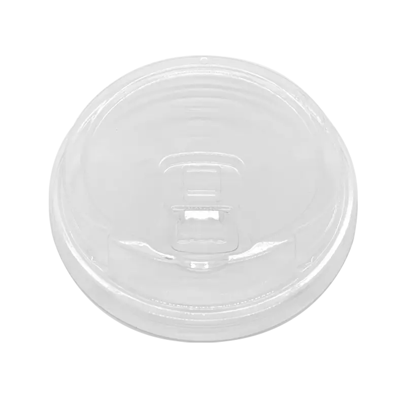 Strawless Lock-Back Dome Lid for 12-24oz PET Plastic Cups (98mm Diameter)