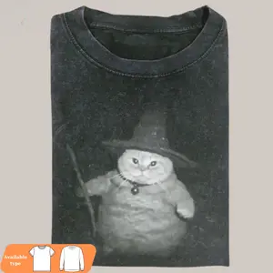 WIZARD CAT Vintage Tee, Funny Cat T-Shirt, Meme Cringe Shirt, Movie Shirt, Retro Humor, Trendy Streetwear, Cat Lovers