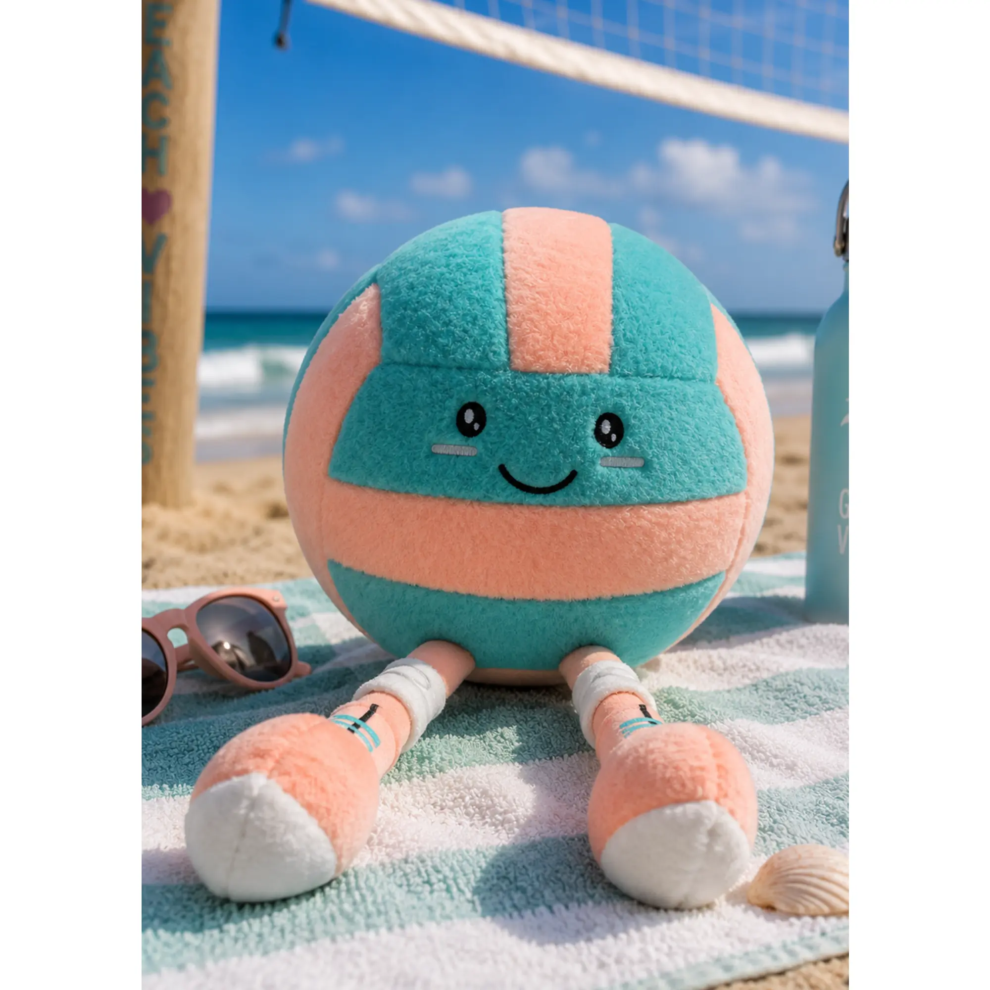Teal & Coral Volleyball Plush "Setti"