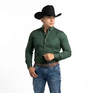 Men shirt western green
