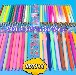 4 Styles Metal & Plastic Colorful Ballpoint Pens  for Wraps for Diy Craft Suitable for Teachers, Students Suppliers