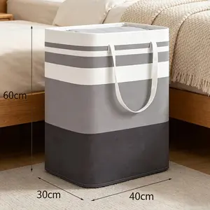 75L Waterproof Collapsible Freestanding Laundry Basket - Home Clothing Storage Organizer with Reinforced Handles, Durable Lightweight Solution for Laundry Room, College Dorm