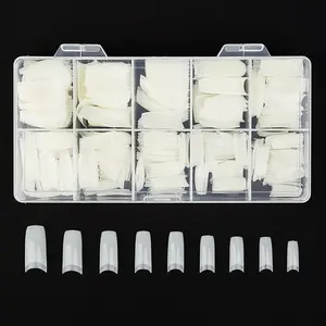 Acrylic Nail Tips Multi-Pack - 500Pcs Natural French Artificial False Tips for Manicure, Nail Art Salons & Home DIY, Nail Inspo