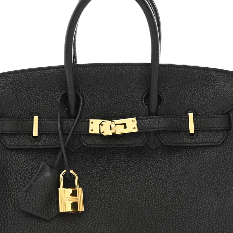Pre-owned HERMÈS Leather Travel Bags Togo Birkin 25 Black