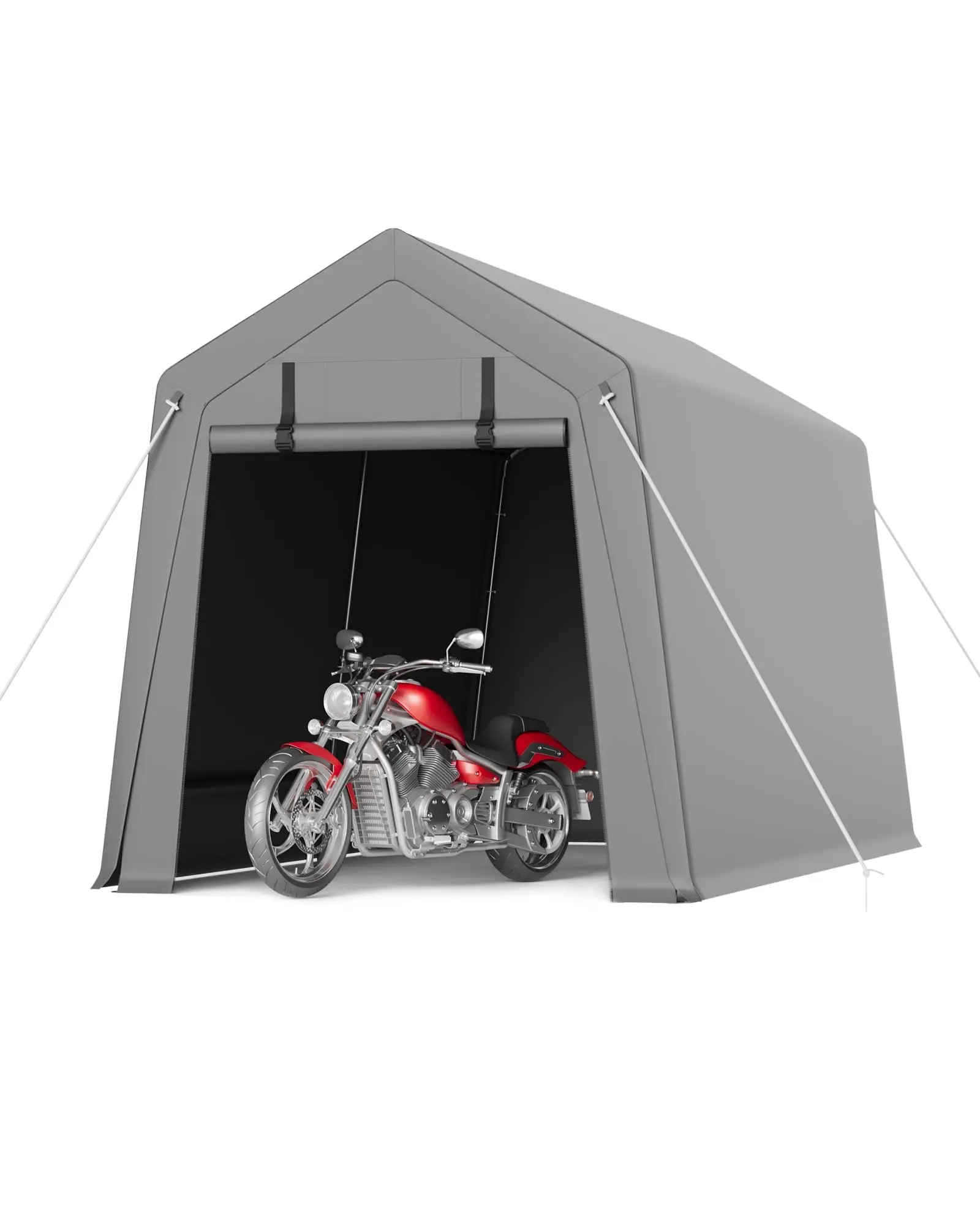 7 x 15 FT Portable Storage Shelter Shed Garage with Roll up Zipper Door and Heavy Duty Waterproof Tarp,Storage for Motorcycle,Bike,Firewood,Garden Tools