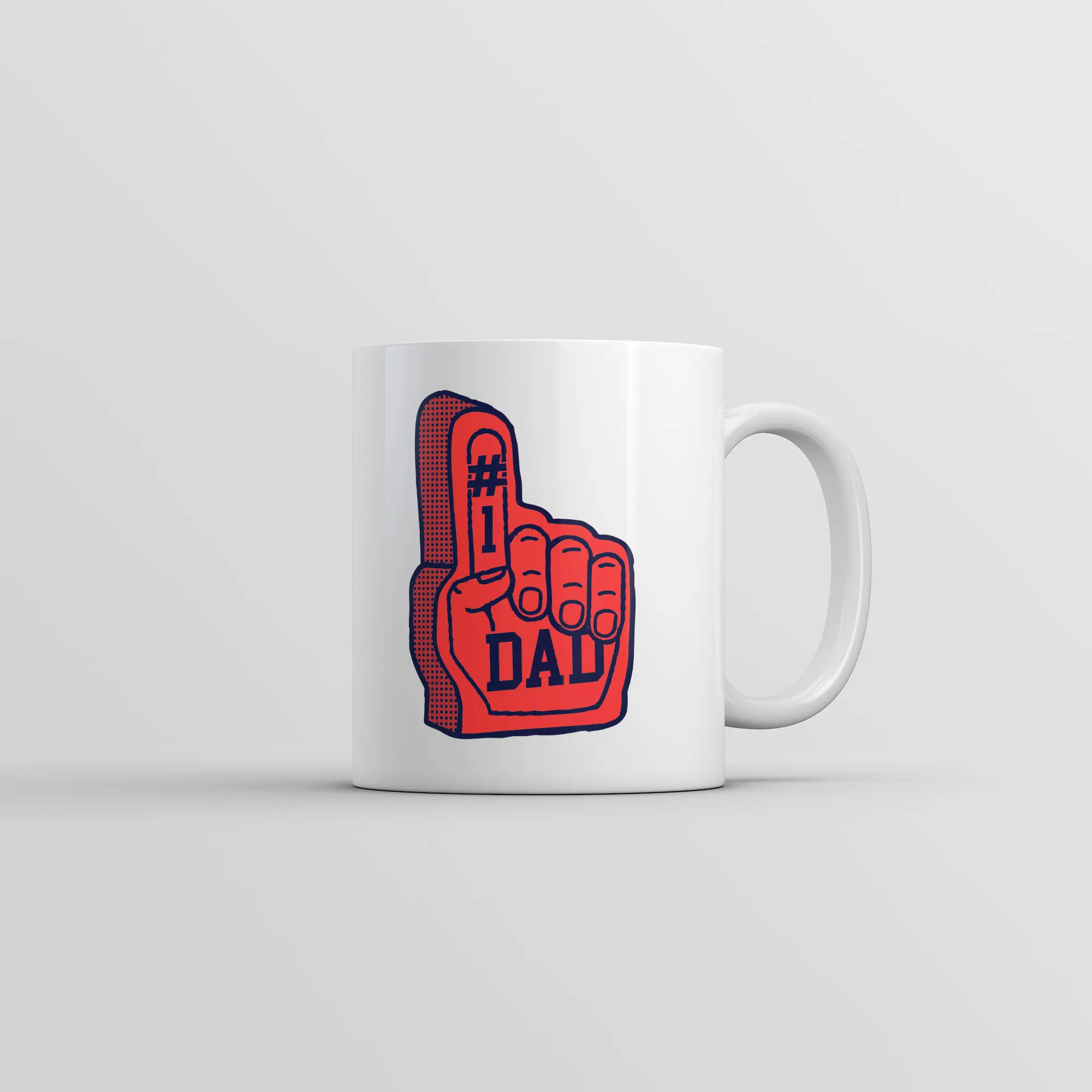 Number One Dad Foam Finger Mug Funny Sarcastic Fathers Day Graphic Novelty Coffee Cup - 11oz Funny Coffee Mugs Ceramic Printed Drinkware Cup