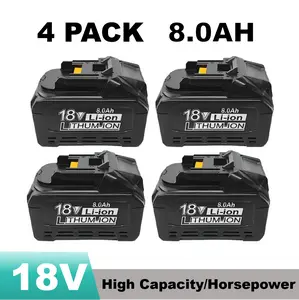 2/4 Packs 8.0Ah Powerful and Trusted Replacement for Makita 18V/20 Battery, Compatible with Makita 18/20V Volt Battery BL1860, BL1850B, BL1850 Series Battery, Replacement Battery for Makita 18V/20V Tools