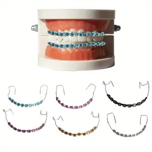 Stylish Zipper Decoration Set - ColorfulPlastic Dental Braces for Teenagersand Adults with Novel Upper andLower Jaw Hooks black accent oral use stainless steel temporary veneer metal dental brace durable dental material