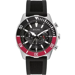 Bulova Chronograph Quartz Black Dial Mens Watch 98A258