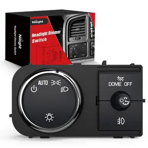 Nilight Headlight Dimmer Switch Compatible with 2007 2008 2009 2010 2011 2013 Chevy Silverado 1500 2500HD 3500HD Tahoe 2007-2014GMC Sierra 2500HD 3500HD Yukon with Greenish LED Light