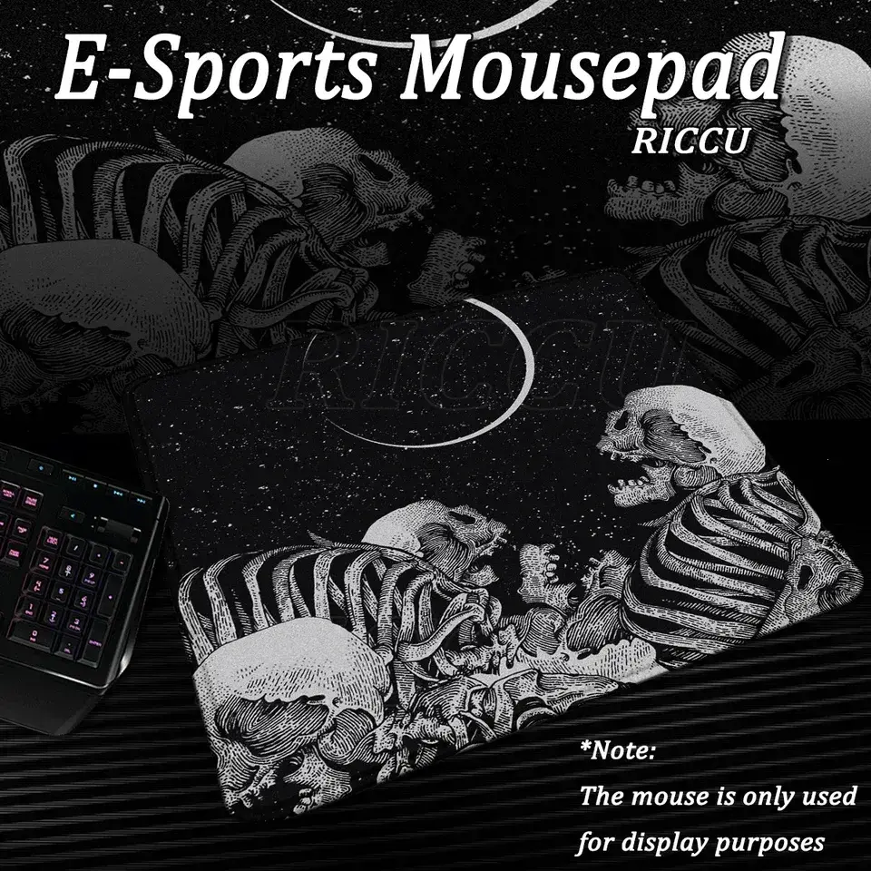 [Sale off up to 65%][Free Ship] Dark Horror Skull Mousepad Small Gaming Mouse Pad LockEdge Computer Keyboard Tablepad Office Black Desk Mat PC Cabinet Playpad