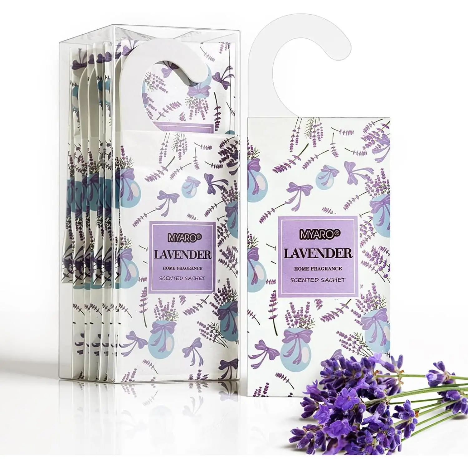 MYARO 12 Packs Lavender Hanging Closet Air Freshener Long Lasting Drawer Deodorizer Smell Good Potpourri Scented Sachet for Home House