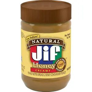 Natural Creamy Peanut Butter Spread and Honey – Contains 80% Peanuts, 16 Ounces