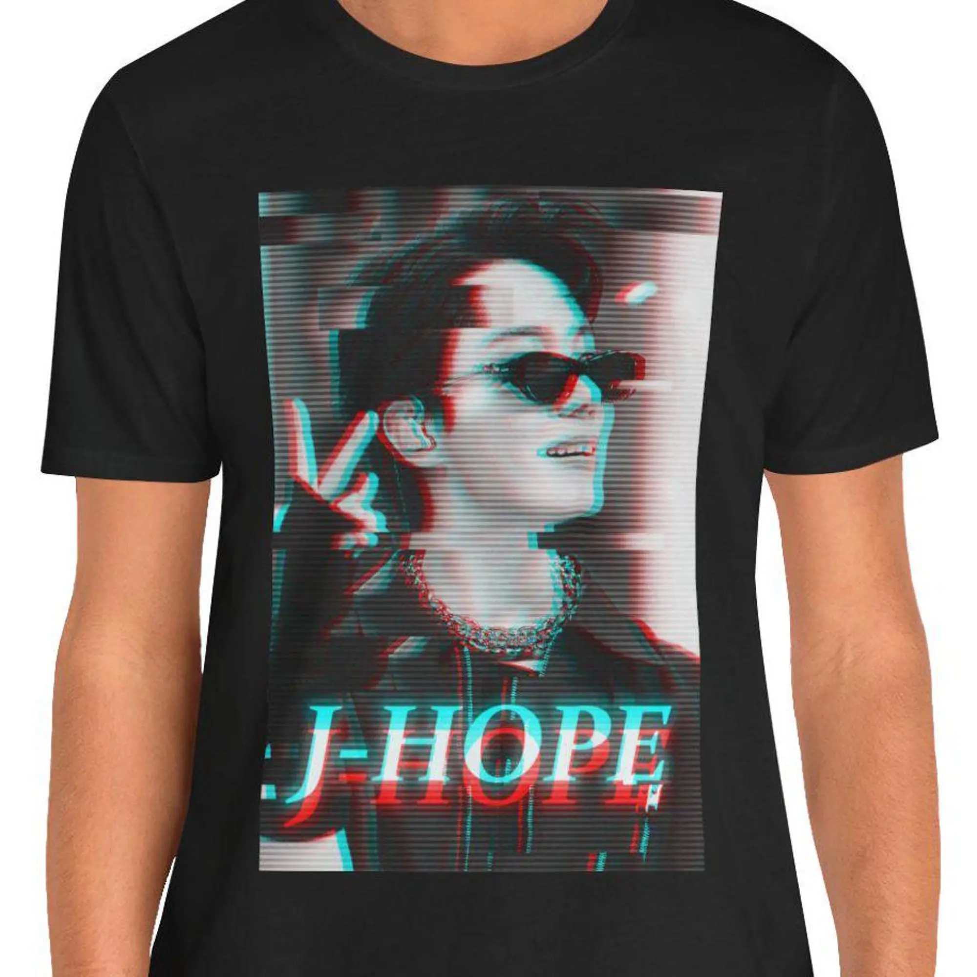 J-Hope Shirt, Shirt, KPop Shirt, KPop Merch Shirt, Fan Gift, J-Hope Unisex Tshirt, Anaglyph J-Hope Shirt, Glitch J-Hope T-Shirt