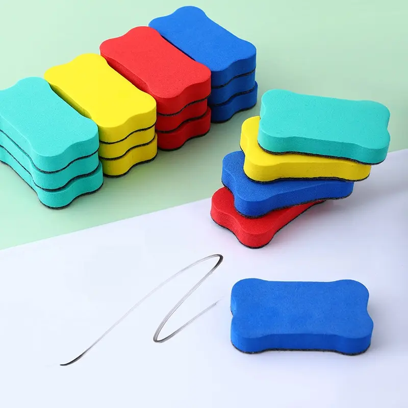 12 Reusable Whiteboard Erasers, Multi-Color Creative Bone Shaped Chalk Erasers, Perfect for Teachers, Elementary School & Classrooms Use