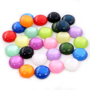 New Fashion 40pcs 8 10 12mm Mix Colors Cat's eye Series Flat back Resin Cabochons Jewelry Accessories  Supplies