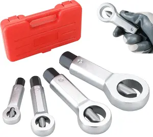 4PCS Metal Nut Splitter Set Heavy Duty Nut Splitter Kit Splitter Breaker Manual Pressure Nut Cracker Remover Extractor Tool