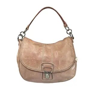 Pre-owned coach Leather Shoulder Bags Y2K Taupe Distressed Soho Buckle Shoulder Purse