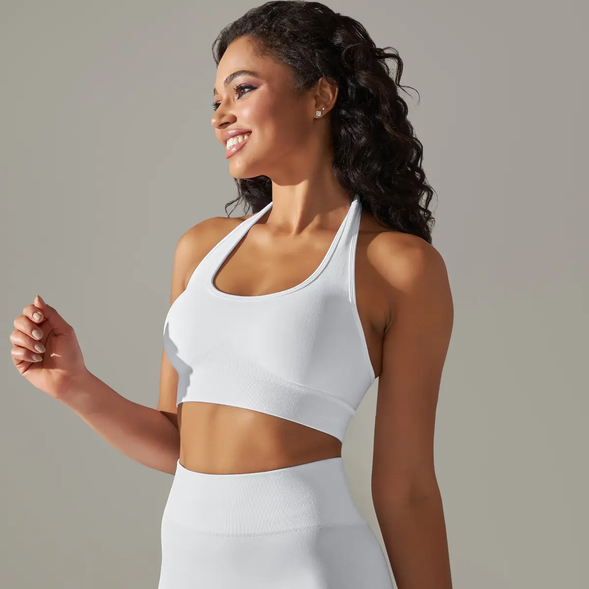 6610 Neck Hanging Bra   Milk White