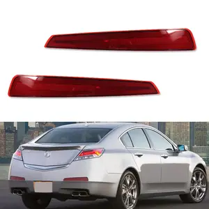 2PCS Red Lens Rear Bumper Bar Reflector lamps Light Kit For 2009 2010 2011 ACURA TL,Replace OEM 33505TK4A01, 33555TK4A01