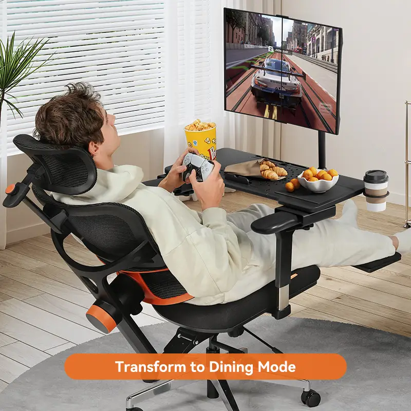 Newtral 5-in-1 Ultimate Versatile Portable Laptop Table for Bed & T-shaped Armchairs, Adjustable Stand with Cup Holder, Foldable Tray Desk for Working