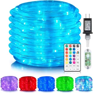 66ft 200 LED Rope Lights Outdoor, Waterproof 16 Colors Changing String Lights Plug in with Remote Control Indoor Twinkle Fairy Lights for Bedroom Garden Party Halloween Christmas Decorations