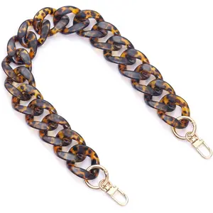 Handbag Chain Straps  Purse Chain Strap Fashionable Replacement Purse Clutches Handles for Purse Handbags DIY Crafts, 19 inch of Each (MSL02- Leopard print)