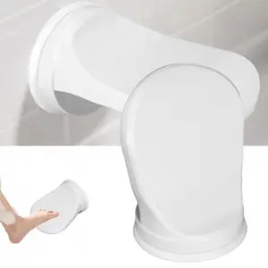 Shower Footrest, Plastic Portable Footstool, Anti-Slip Suction Cup Design, No Drilling Required, Strong Suction, Shower Leg Shaving Aid, Suitable for Women and Back Pain Patients