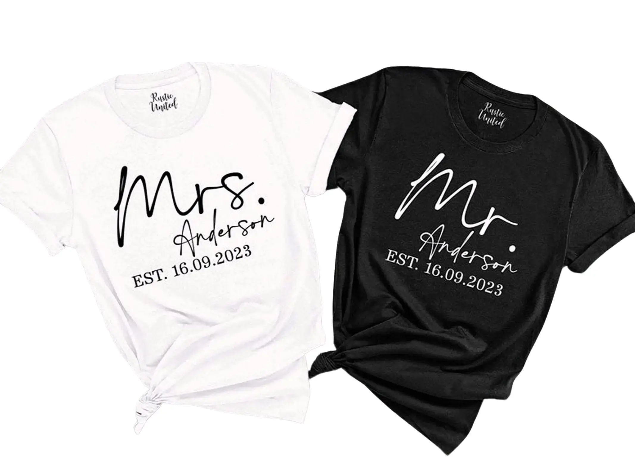 Personalized Mr. And Mrs. Shirt,Custom Wifey Hubby Shirts,Just Married Shirt,Wedding Anniversary Gift,Matching Couples Shirt,Honeymoon Gift