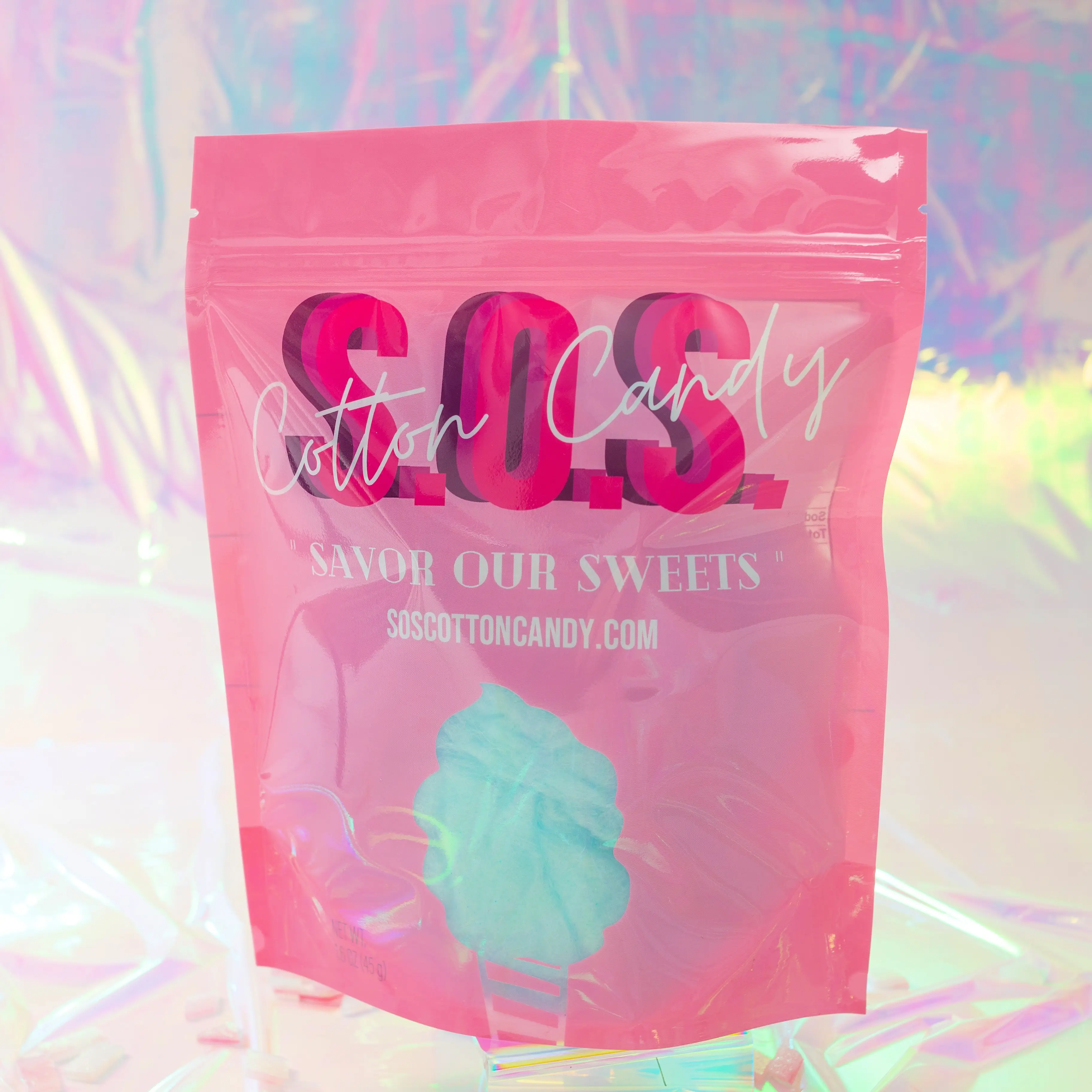 Blue Raspberry Cotton Candy - Hand-Spun Fluffy Confection with Juicy Tartness Sweet Bonbon