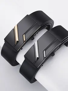 Men's Business Fashion Belt, Automatic Buckle Belt, Casual Waistband for Jeans Trousers, Fashion Belt for Party, Daily Clothing Decor, Trendy All-match & Exquisite Belt for Gift, Elegant Belt Buckle, Trendy Versatile Buckle, Modern Buckle Belts