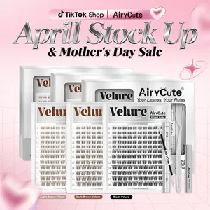 Velure | AiryCute Velour Luxe Collection Upgrade U Lashes with Ultra-Dense, Waterproof, Long-Lasting Lashes | Venus | Natural Daily | Beginner-Friendly DIY Lashes for a Flawless, Voluminous Look | Trendy & Must-Have Clusters