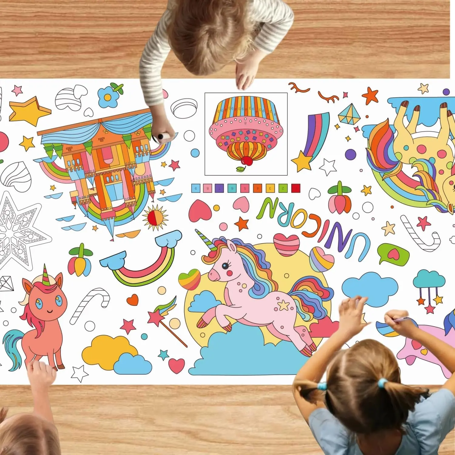 Giant Coloring Poster for Kids Birthday Party Games/Gifts/Toddler Crafts, Jumbo Drawing Paper Tablecloth/Table Cover for Children in Classroom/Family Activities, 30 x 72 Inches, Perfect Birthday, Christmas, Halloween, and Easter Gift for Children