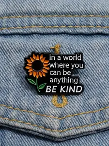 Fresh and Simple Sunflower Brooch, Metal Badge Pin, Button Corsage Accessory