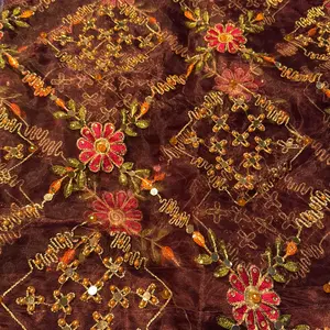 Festive Duppata Material Silk net With Stones & Mirrors