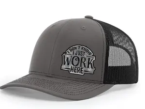 Richardson 112 I just work here Premium Quality Snapback Hat for Men with Logo Print Hand Wash Only