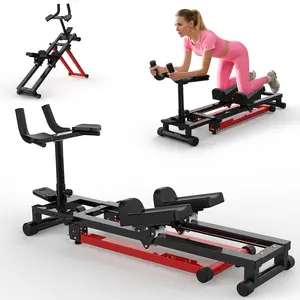 3 IN 1 Adjustable Back Stretcher & Core Trainer Machine, Spinal Decompression Stretcher for Lower Back Pain Relief, Full-Body Home Gym Workout with Waist Trimmer & Stepper Function