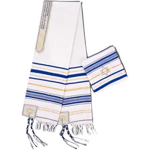 blue men's prayer shawl Christian prayer scarf jewish tzitzit tallit cloth rainbow jerusalem clothes Israel design