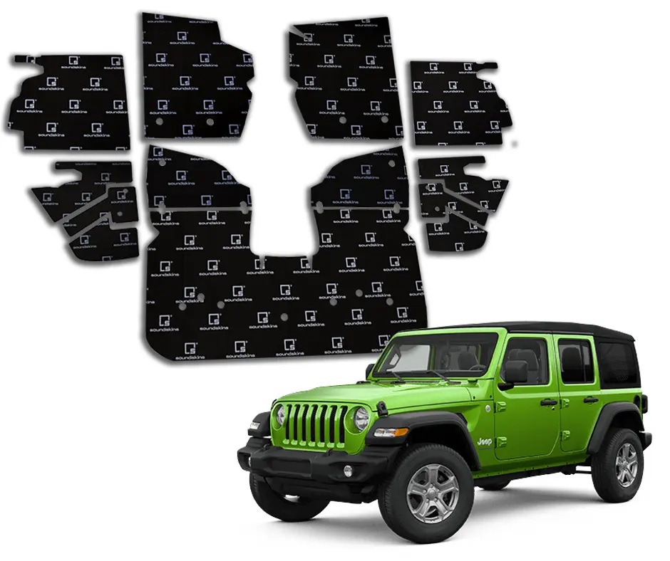 SoundSkins Vehicle-Specific Sound Deadening Kit – Compatible with Wrangler JL (2018+) | SSK-WJL | 3-Layer Acoustic Foam, Foil & Rubber Butyl | 43 sq ft Coverage