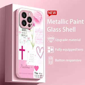 Bible Quotes Phone case for iPhone 17ProMax Air 16 15Plus 14 13 12 11 ,Drop-Proof Phone Case Flower Cute Gift forHer.HY11 drop-proof phone case