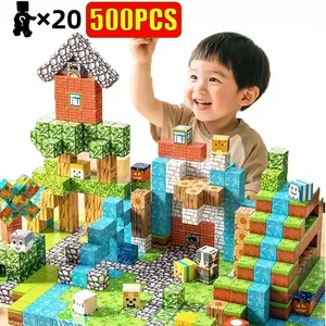 500/300/200/100PCS Creative Free Combination Square Magnetic Stacking Toys,  DIY Magnetic Building Cubes,  Odorless Eco-Friendly Drop Resistant Unbreakable Material,  3D Modeling Spatial Reasoning Development, STEM Educational Indoor Interactive Play Toy,