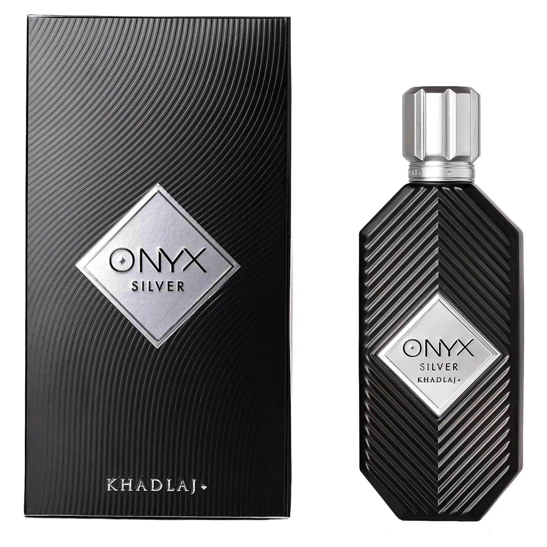 Khadlaj Onyx Silver Eau de Parfum Spray for Men 3.4 Ounce Intense Scent Perfumes Edp