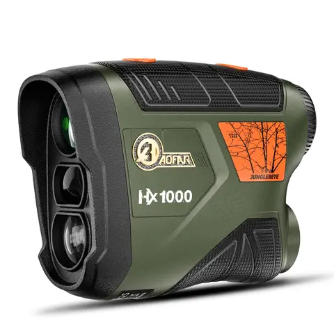 AOFAR HX1000C Rechargeable Laser Range Finder for Hunting/Golf, 1000-Yard Archery Device with Angle, Horizontal Distance, Waterproof, Range & Bow Modes, 650mAh Battery, Fast Press-Hold Read, Lightweight Carry, 110x75x45mm Charging Model