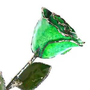 Silver Forever Rose - Peridot Sparkle (August Birthstone)