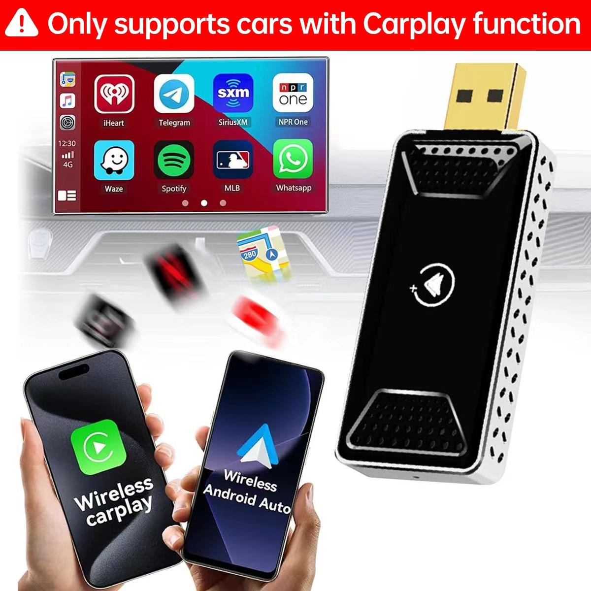 【Yurnlv】Mini AI Box - Streaming Netflix/Youtube/Tiktok to your car! 2 in 1 Wireless CarPlay and Android Auto Adapter sui