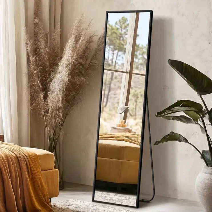 Mavora Max Full Length Mirror 56 x 15 Full Body Standing Mirror Rectangle Floor Mirror, Black