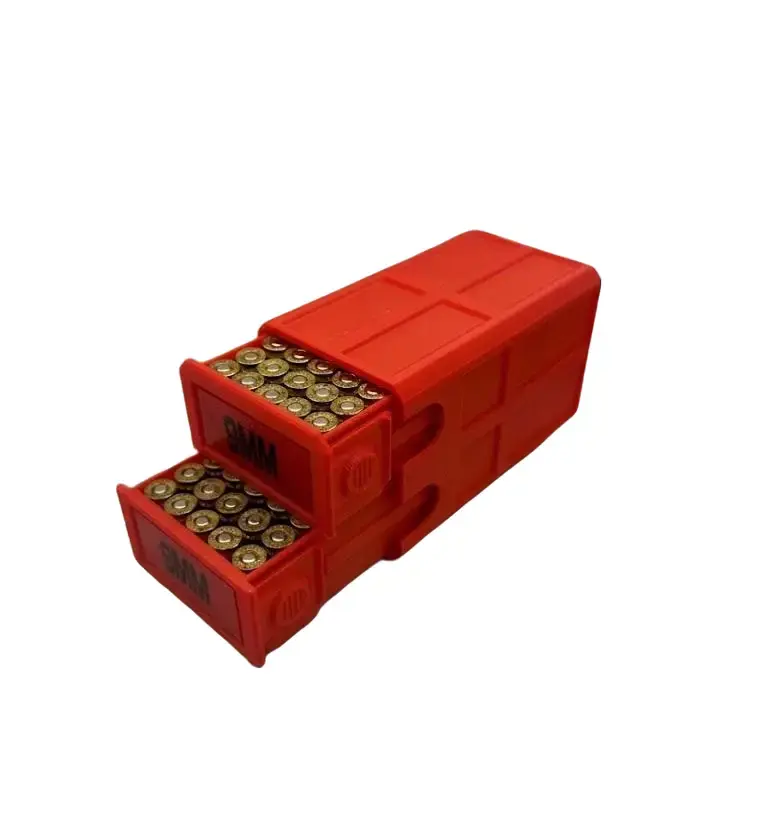 9mm Stackable Sliding Tray Ammo Container 100 Rounds Compact Dual Locking Mechanism EDC Range Day 3D Printed Secure Closure