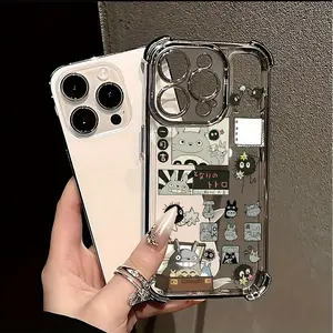 Adorable Totoro-Themed Phone Case Compatible with For iPhone 17 Air 16 15 14 13 12 11 Pro Max Plus Samsung S26 S25 S   - The Fashionable Design Phone Case Best New Year Gift For Fans!s. It Features a Transparent, Soft Back Cover Designed to Prevent Falls.