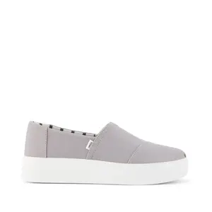 Womens Asher Platform Slip On Sneaker Grey Canvas