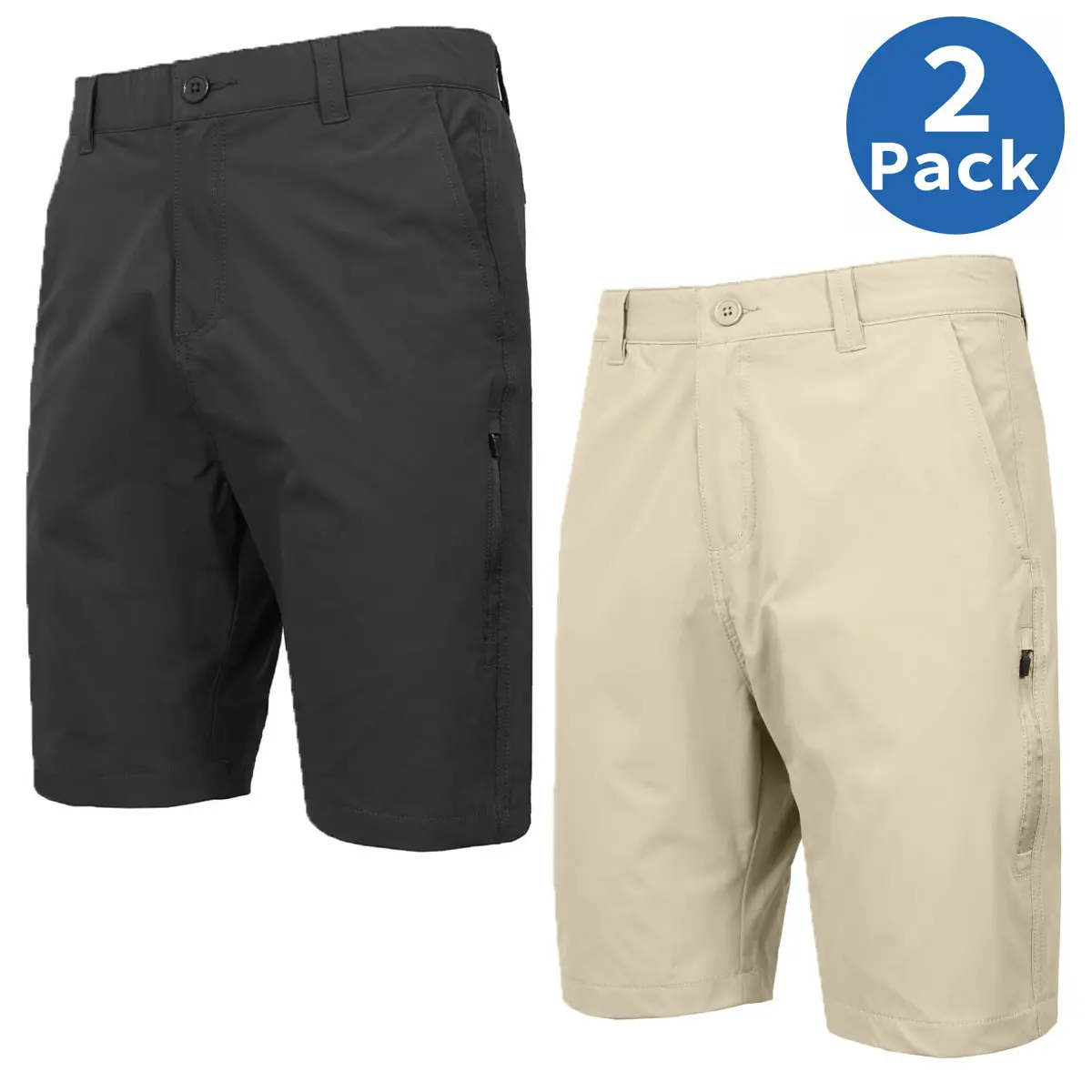 (2 Pack) Black-Khaki